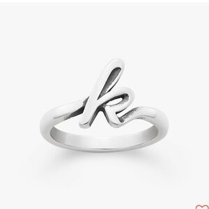 James Avery Silver K Initial Ring - letter K - size 7